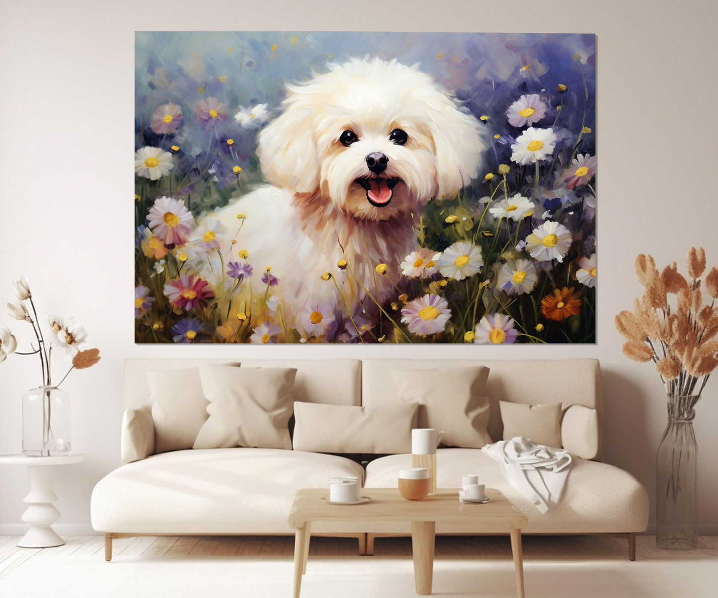 Cute Dog Canvas Print - Framed Canvas Art | Vet Office Decor & Groomer Gift
