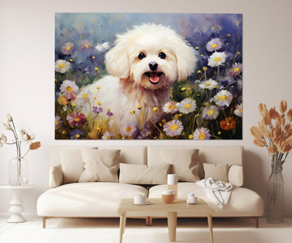 Cute Dog Canvas Print - Framed Canvas Art | Vet Office Decor & Groomer Gift