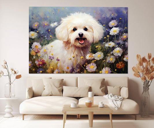 Cute Dog Canvas Print - Framed Canvas Art | Vet Office Decor & Groomer Gift