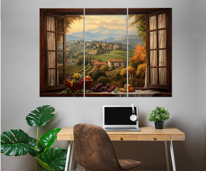 Tuscany Canvas Print – Open Window Painting | Framed Canvas Print, Ready to Hang Art