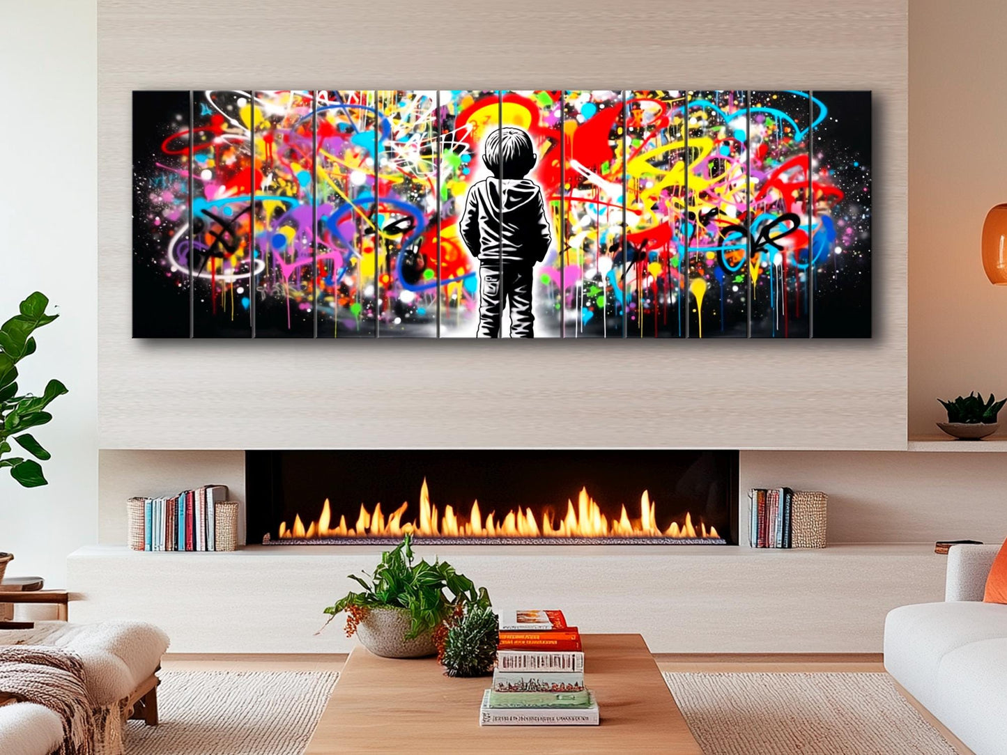 Wood Wall Art - Banksy Style Print on Wood | Urban Street Art Graffiti Decor