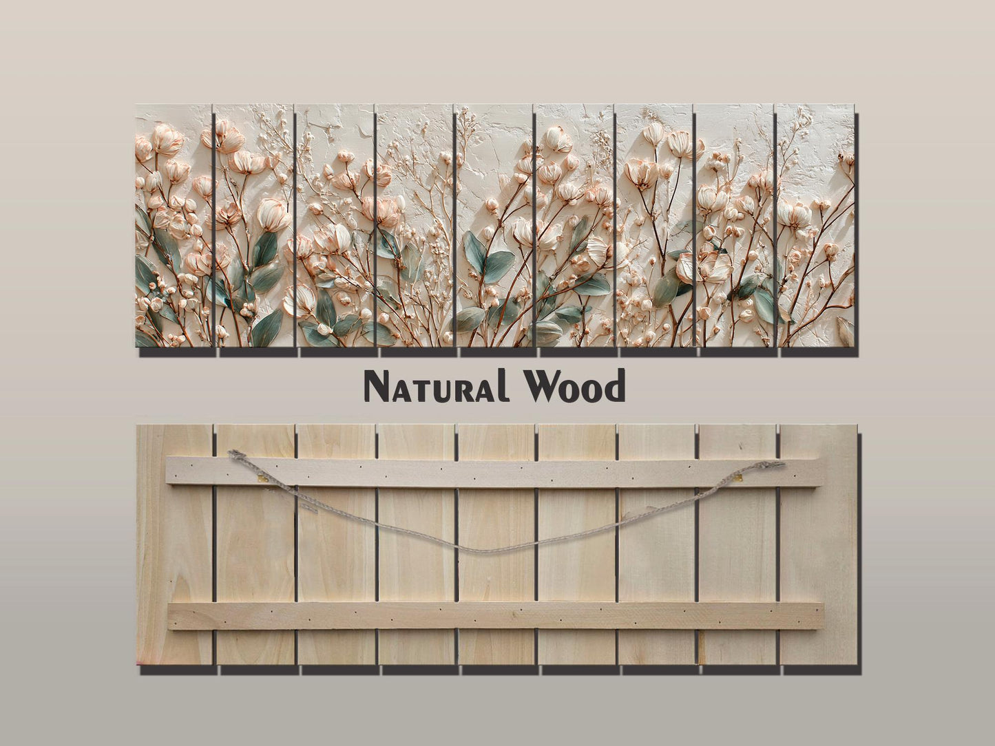 Botanical Wood Art - Rustic Floral Wood Print With Wildflower Wall Decor