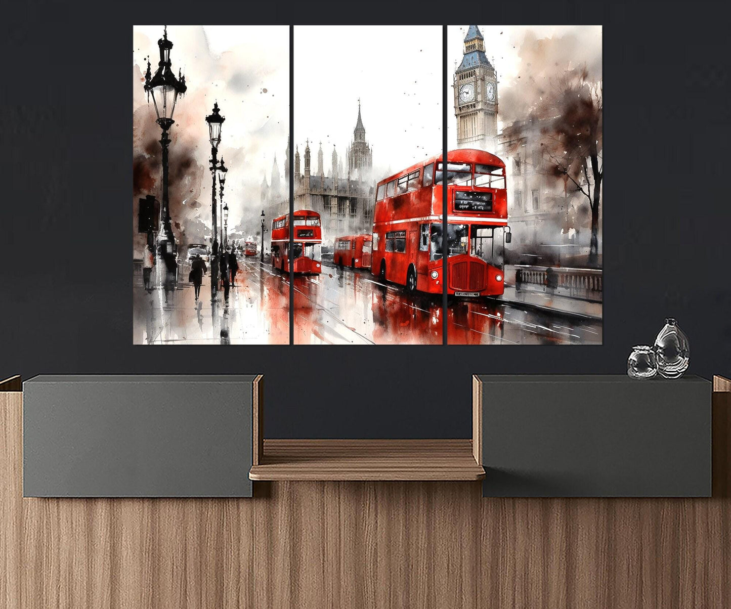 London Bus Canvas Print – Black and White London Wall Art | Framed, Ready to Hang