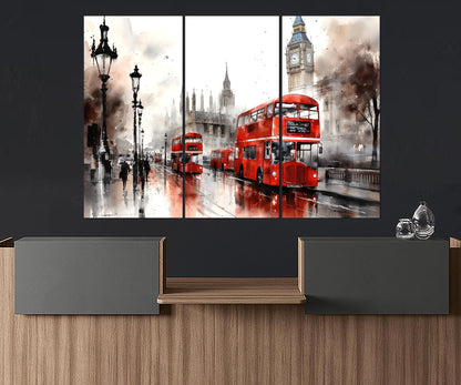 London Bus Canvas Print – Black and White London Wall Art | Framed, Ready to Hang