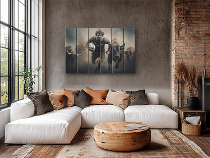 Rugby Wall Art – Abstract Rugby Painting on Natural Wood | Rustic & Modern Decor