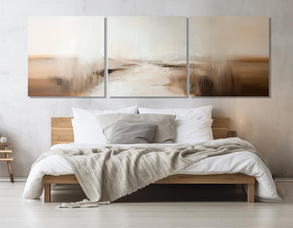 Neutral Tones Abstract River Canvas Print, Soft Colors, Framed and Ready to Hang