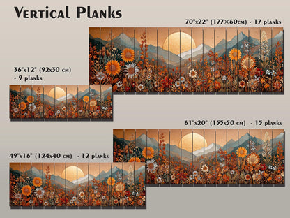 Wood Landscape Print – Earthy Wildflower Art | Rustic Wall Decor on Wood Panel