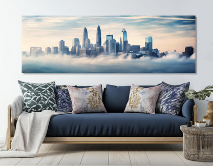 Charlotte Canvas Print – Large Abstract Cityscape on Cotton Canvas, Ready to Hang Art