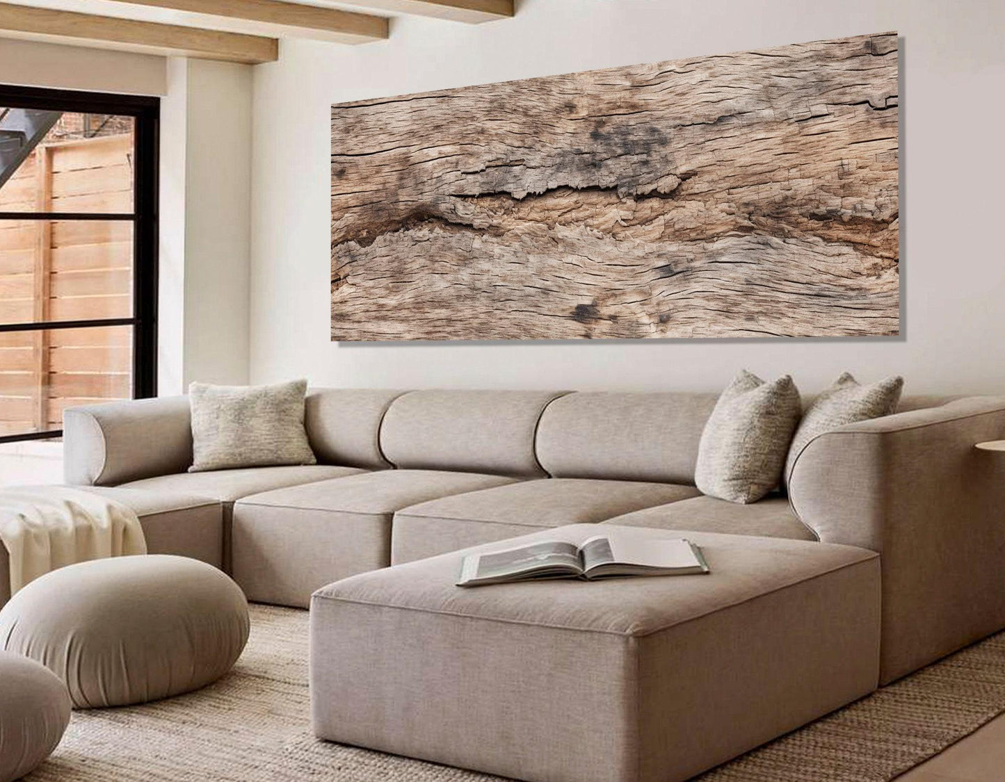 Wood Texture Canvas Print – Modern Wall Art | Soft Tone Wooden Wall Decor, Ready to Hang