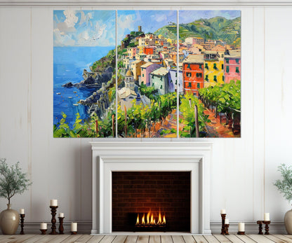 Cinque Terre Canvas Print - Framed Cotton Art | Corniglia Poster, Gallery Wrapped