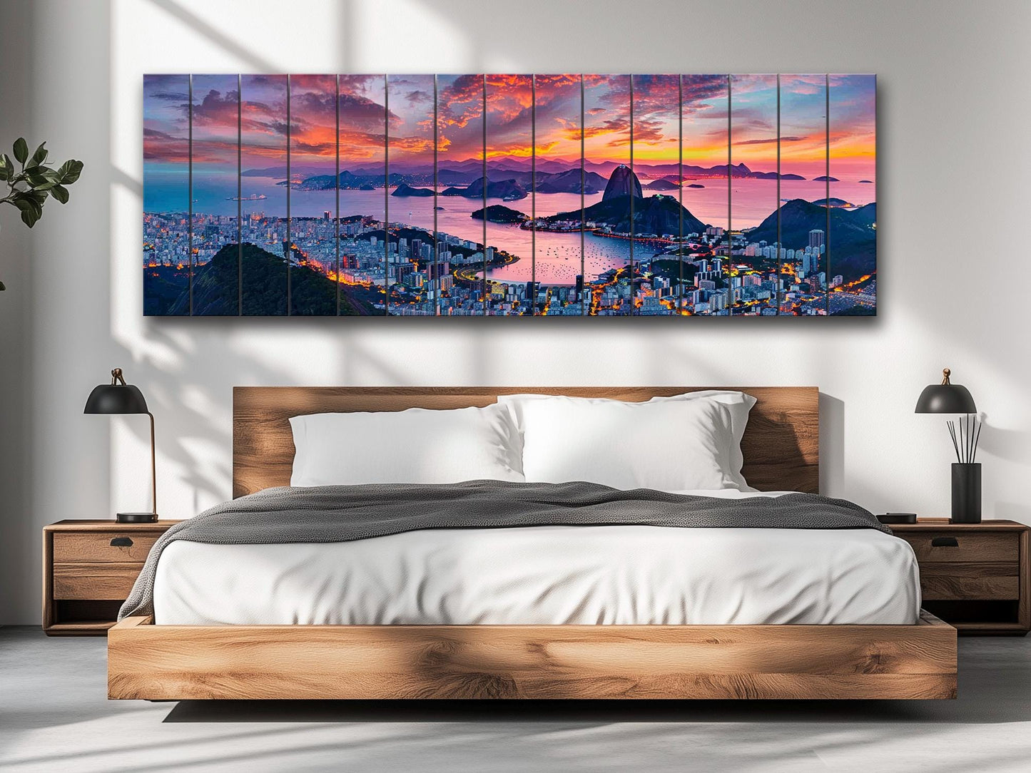 Rio De Janeiro Wall Art – Natural Wood Print, City Skyline Artwork, Ready to Hang