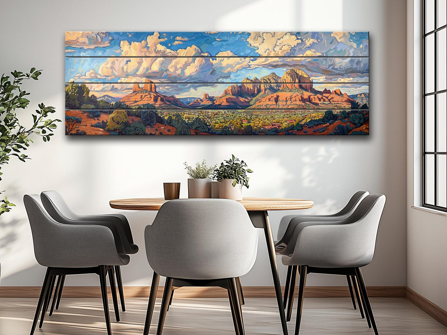 Sedona Wood Wall Art – Rustic Wood Plank Art | Arizona Wall Decor Print