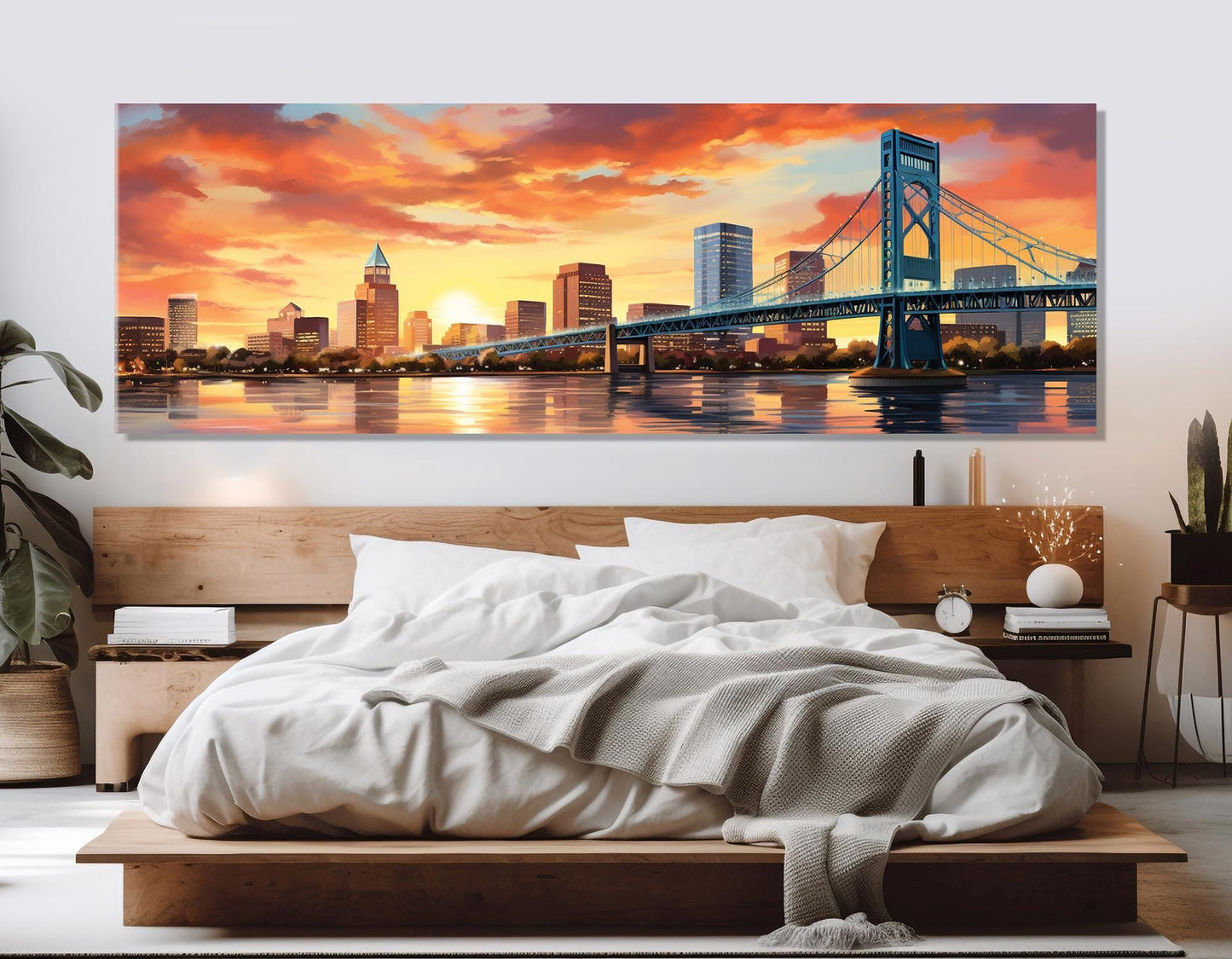Jacksonville Canvas Print – Abstract City Painting | Gallery Wrapped Cotton Canvas Art