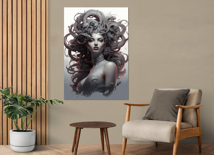 Medusa Gorgon Canvas Print – Greek Mythology Art | Framed Floating Frame Canvas
