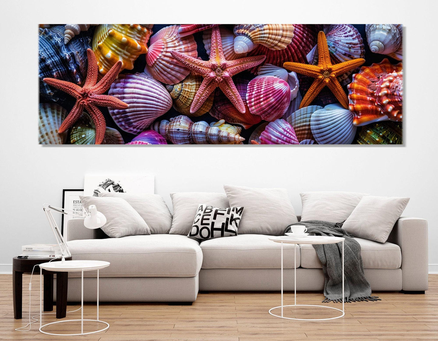 Sea Shells Canvas Print – Framed Floating Frame | Underwater Wall Art Decor