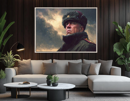 Georgy Zhukov Canvas Print – Framed Floating Frame | Museum Style WW2 Wall Art