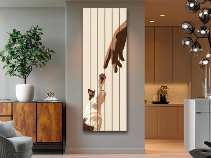 Vintage Kitten Wall Art – Rustic Wood Wall Decor with Cozy Cat Print