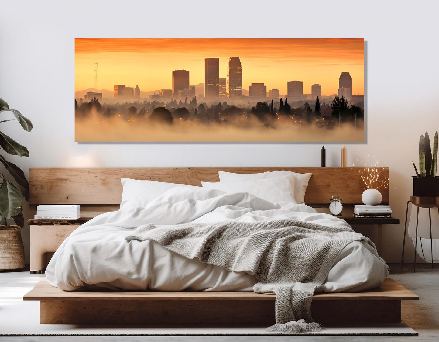 Sacramento Canvas Print – Abstract City Skyline Painting | Framed, Ready to Hang