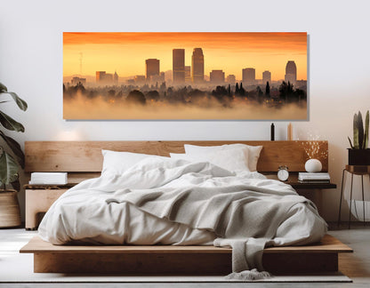 Sacramento Canvas Print – Abstract City Skyline Painting | Framed, Ready to Hang