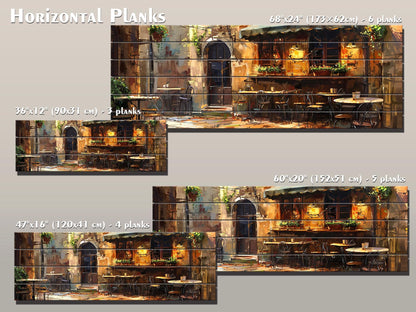 Italian Bistro Wall Art – Rustic Wood Plank Art | Scenic Italy Wood Print