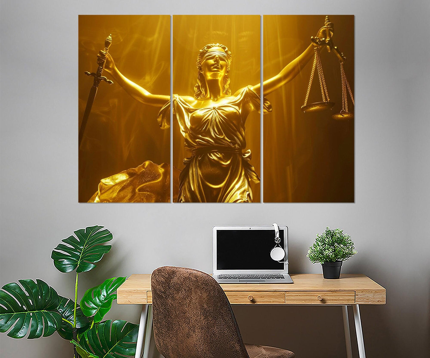 Lady Justice Canvas Print, Justice Wall Art, Lawyer Gift, Attorney Gift, Lawyer Office Wall Decor, Judge Gift, Framed and Ready to Hang