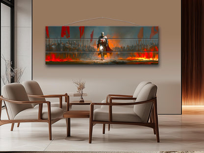 Richard Lionheart Crusader Battle Print on Wood