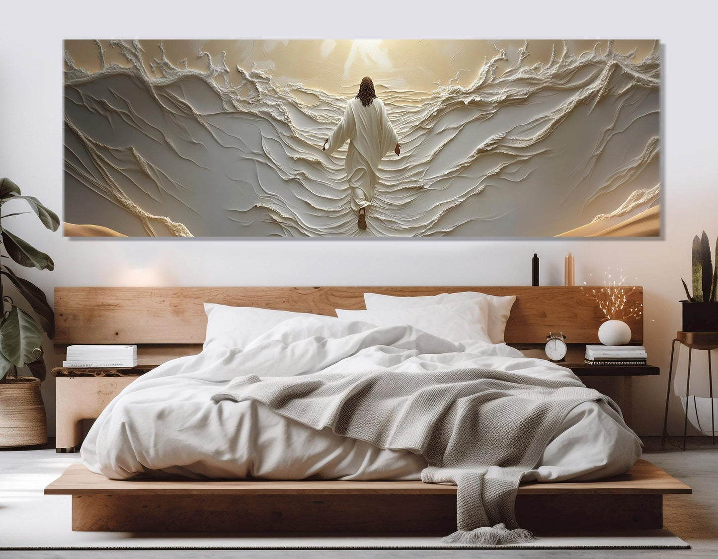 Jesus Walking on Water Canvas | Religious Wall Art - Christian Bedroom Painting