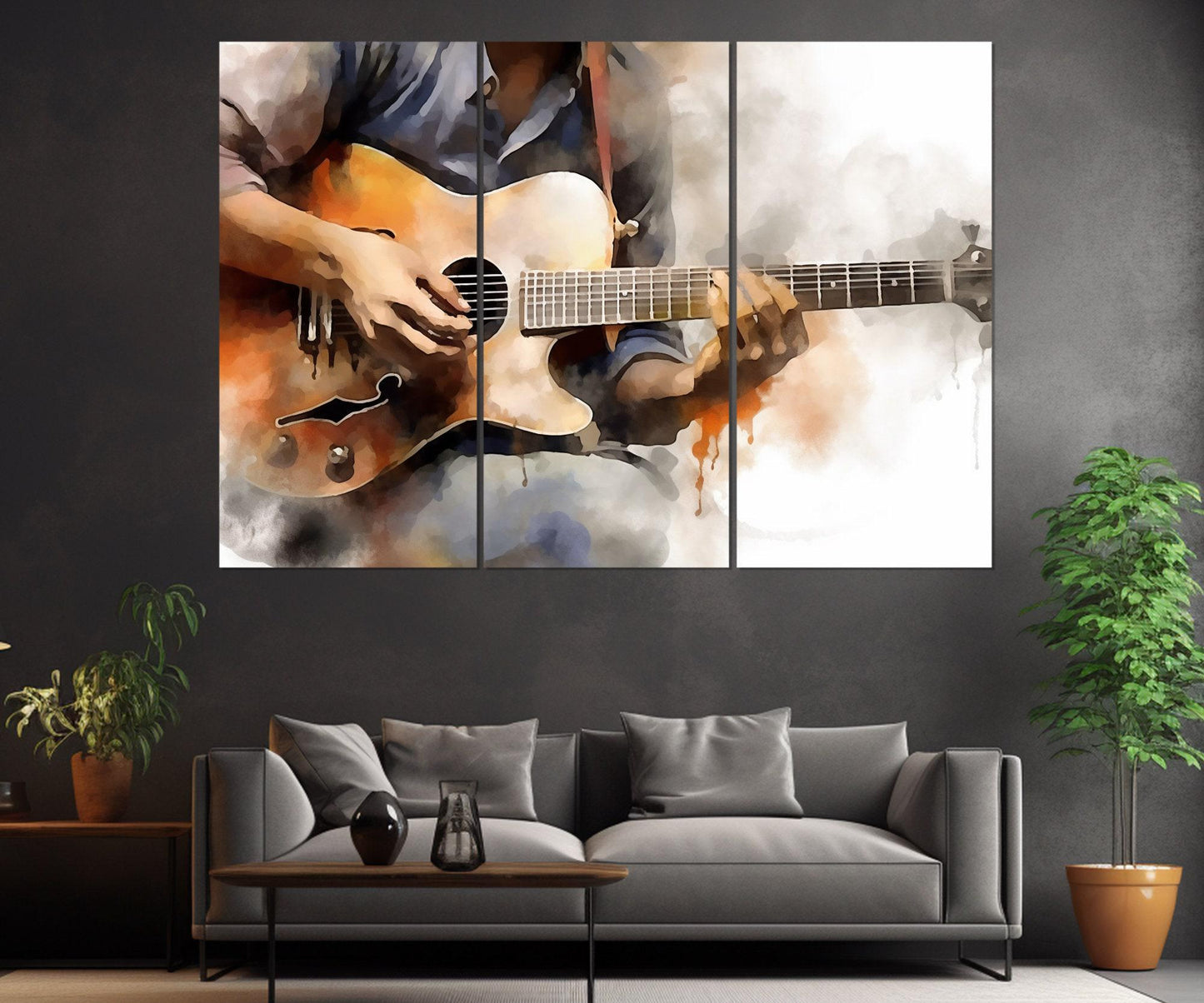 Abstract Guitar Canvas – Framed Guitar Wall Art | Ready to Hang Cotton Print