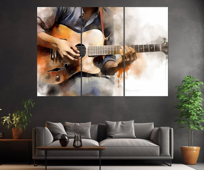 Abstract Guitar Canvas – Framed Guitar Wall Art | Ready to Hang Cotton Print