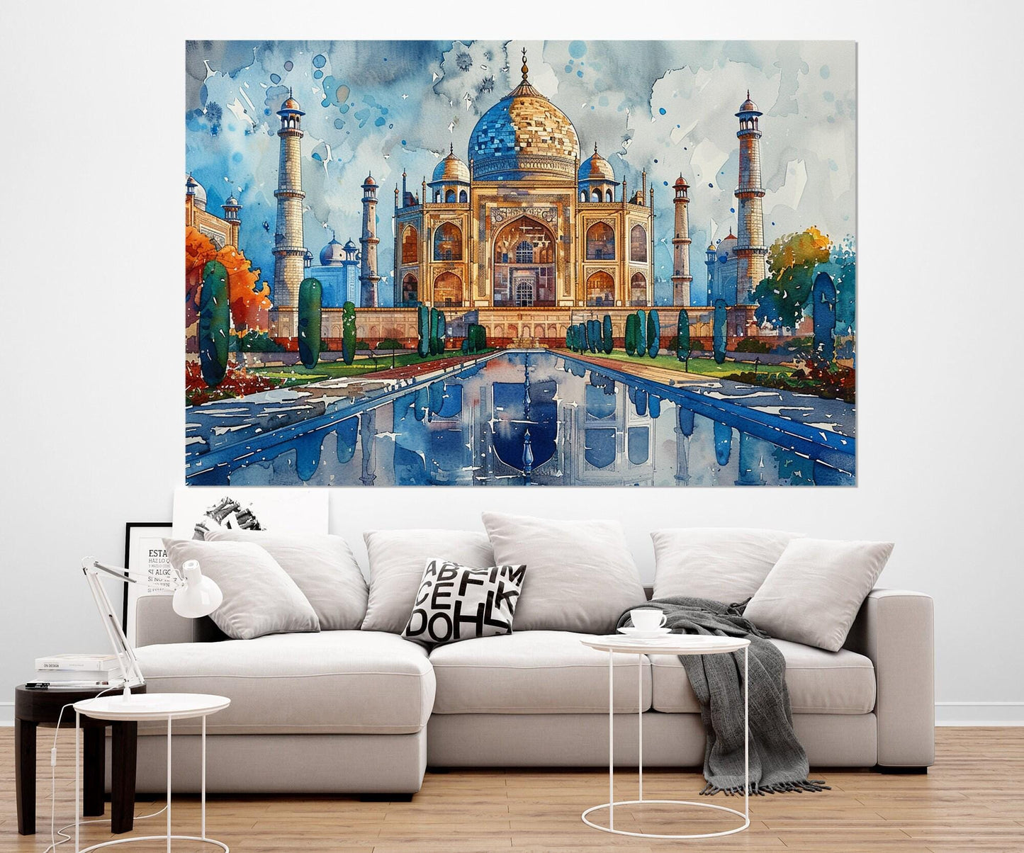Taj Mahal Canvas Print - Abstract Indian Wall Art | Large Framed Cotton Canvas