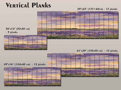 Wood Wall Art – Dreamy Lavender Field Print | Rustic Cabin Decor & Natural Wood Plank Artwork