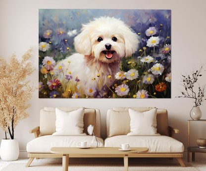 Cute Dog Canvas Print - Framed Canvas Art | Vet Office Decor & Groomer Gift
