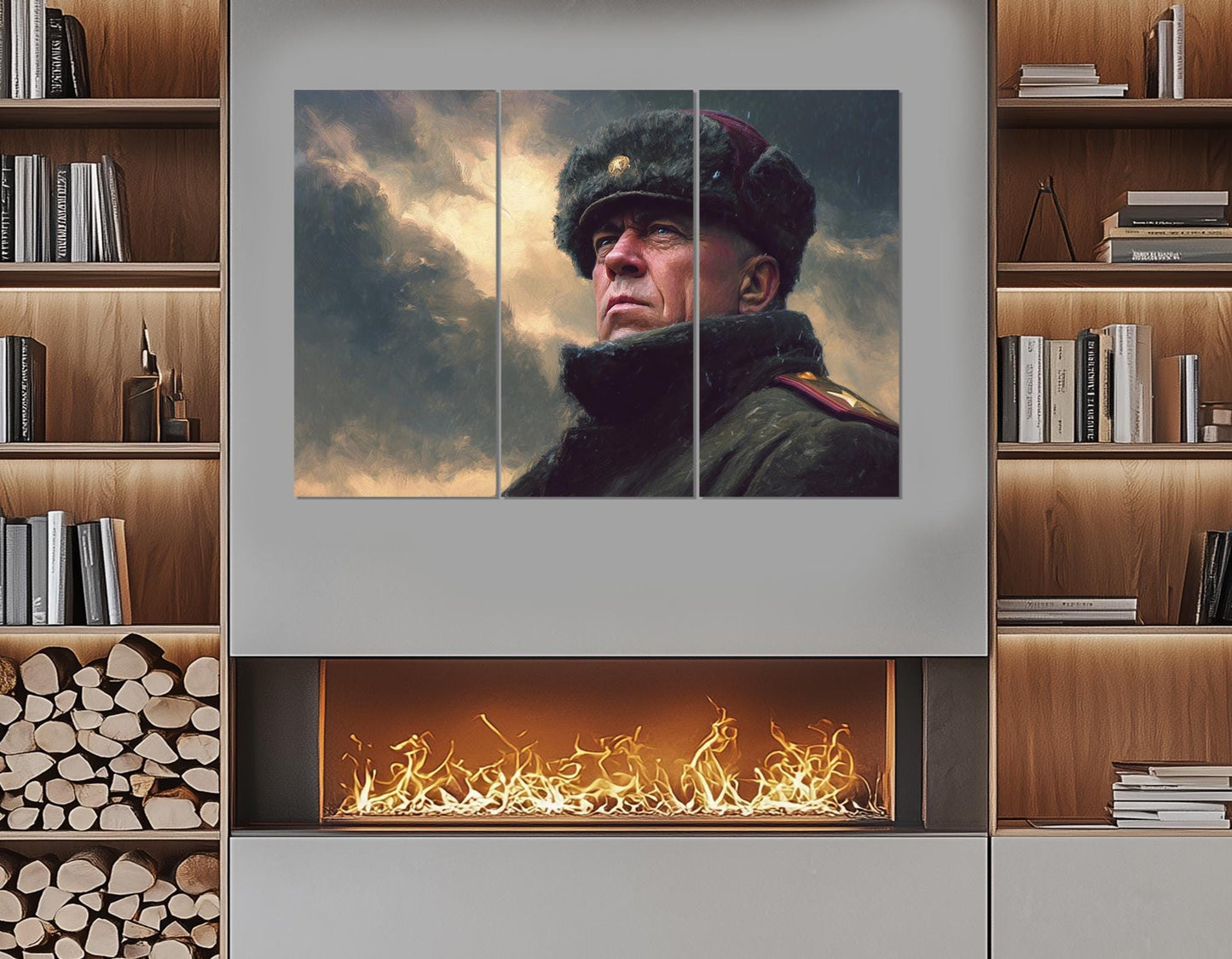 Georgy Zhukov Canvas Print – Framed Floating Frame | Museum Style WW2 Wall Art