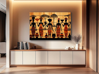 Wood Wall Art – Abstract African Painting on Wood | Ethnic Wall Decor, Rustic Style