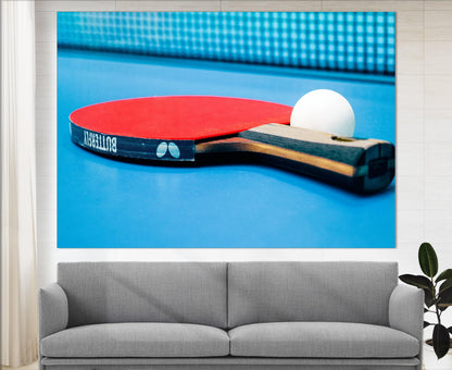 Table Tennis Wall Art - Ping Pong Canvas Poster | Tennis Player Gift, Coach Decor