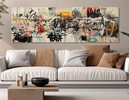 Abstract Graffiti Canvas Art – Large Vibrant Street Art on Cotton Canvas Print
