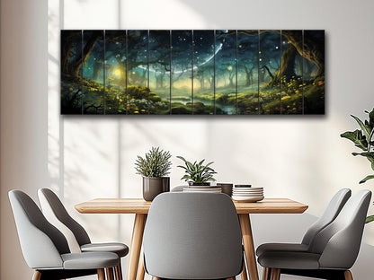 Fantasy Forest Print On Natural Wood