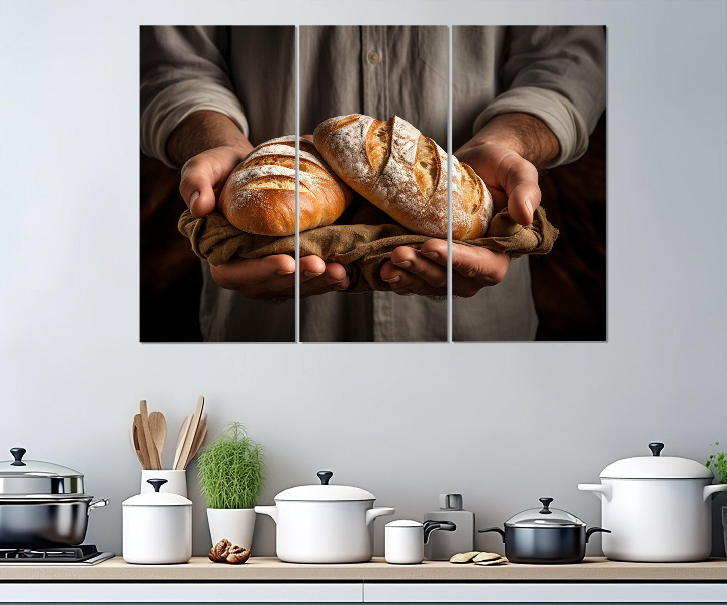 Bread Canvas Print – Bakery Wall Art | Framed Canvas Print Ready to Hang