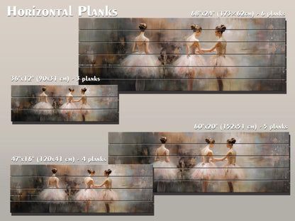 Wood Wall Art - Expressive Ballerina Print on Wood | Handcrafted Ballet Art Decor