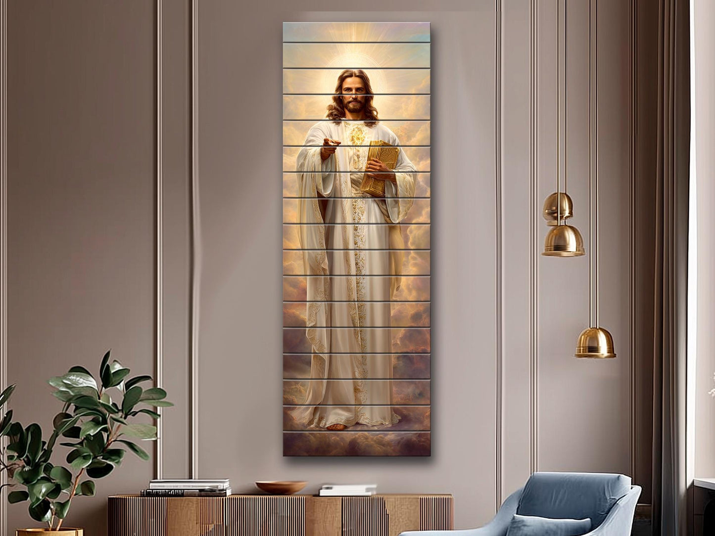 Jesus Christ Wall Art – Sacred Wood Print | Christian Wall Decor on Linden Wood