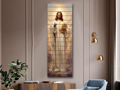 Jesus Christ Wall Art – Sacred Wood Print | Christian Wall Decor on Linden Wood