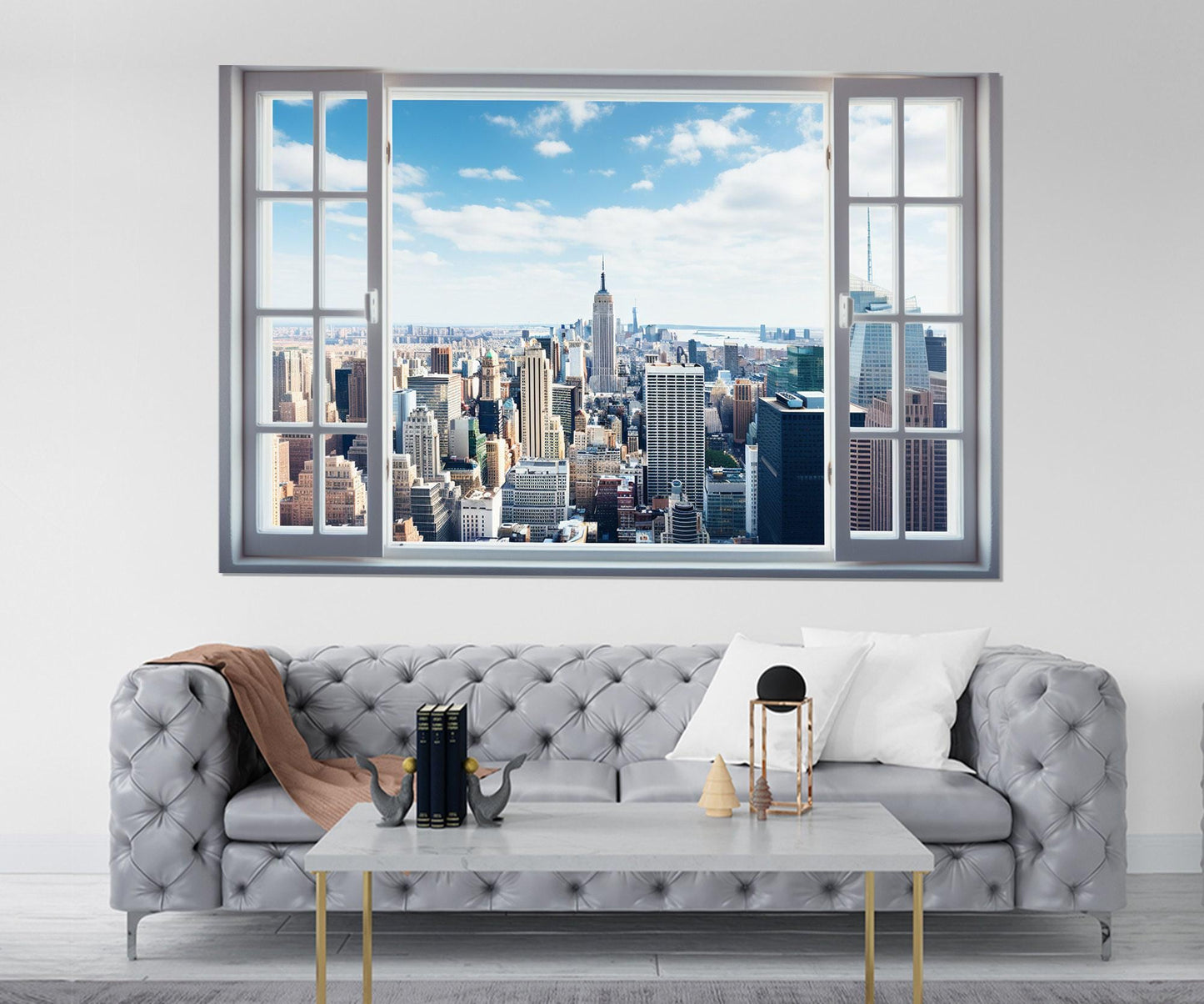New York City Canvas Print – Window Wall Art | Framed Gallery Wrapped Cotton Canvas