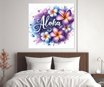 Hawaii Sign Canvas Print, Aloha Wall Art, Framed and Ready to Hang