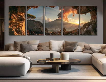 Etna Volcano Canvas Print – Framed Cotton Canvas Wall Art | Volcano Eruption Painting