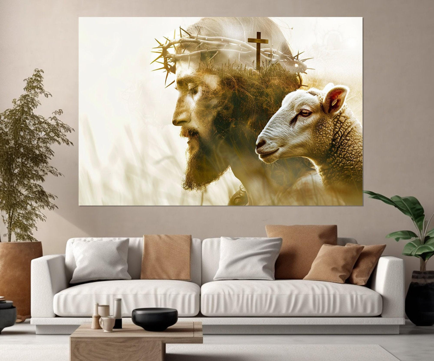 Jesus Christ Canvas Print - Abstract Religious Wall Art | Framed & Ready to Hang