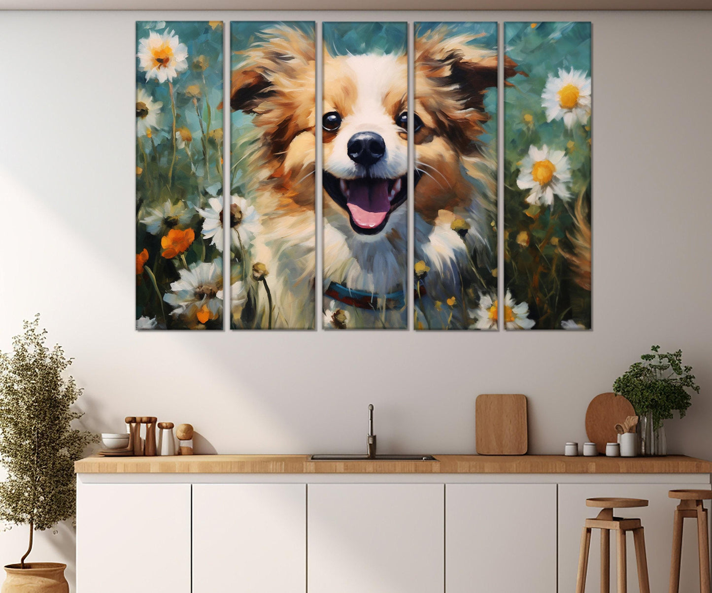 Puppy Canvas Print - Cute Puppy Painting on High Quality Cotton Canvas | Ready to Hang