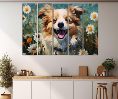 Puppy Canvas Print - Cute Puppy Painting on High Quality Cotton Canvas | Ready to Hang