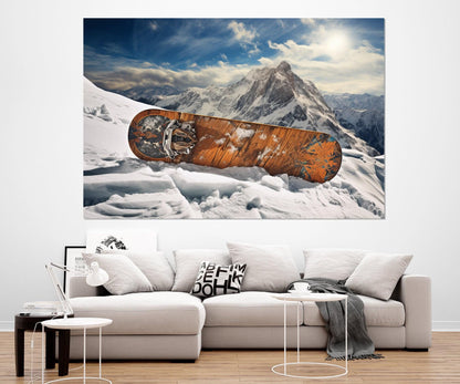 Snowboard Canvas Print – Abstract Snowboarding Wall Art | Ready to Hang Framed Canvas