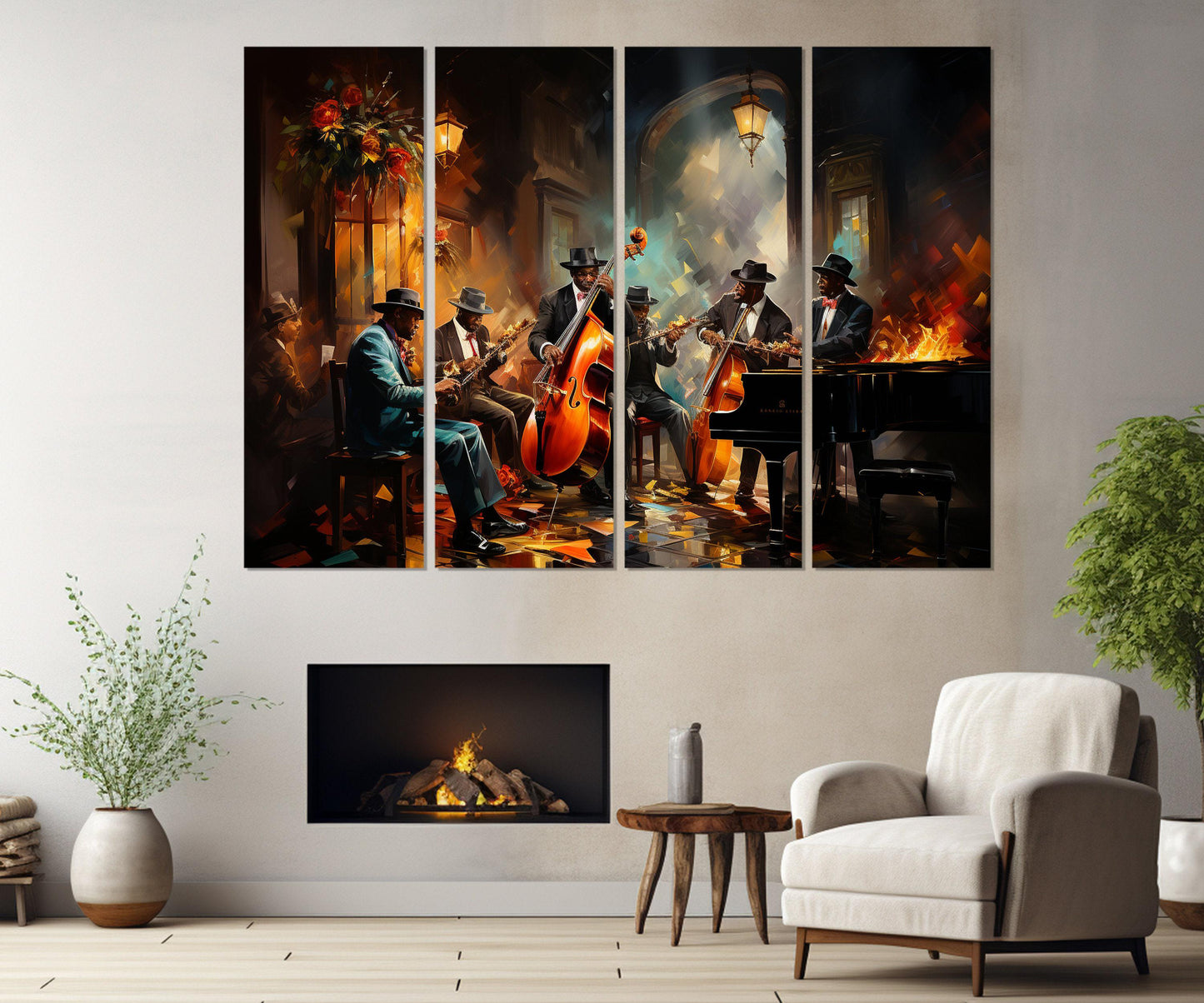Jazz Band Canvas Print – Vintage Jazz Wall Art | Framed & Ready to Hang