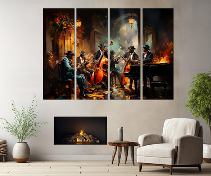 Jazz Band Canvas Print – Vintage Jazz Wall Art | Framed & Ready to Hang